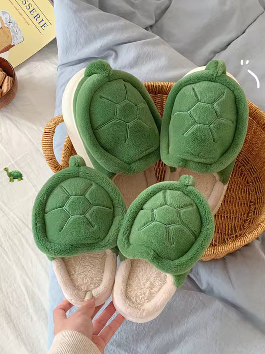 Soft Stitched Turtle Slippers